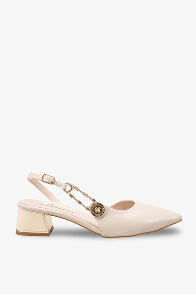 İNNABUTİKK Wesay Women's Heeled Shoes with Accessories - Beige Rustic