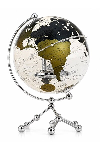 funworld DEKORATİF MASA ÜSTÜ KÜRE DÜNYA 25CM GOLD