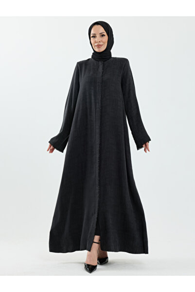 KADEEM Rüveyda Cupra Abaya cu pietre negre - 2646