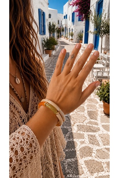 GMN COLLECTION YENİ SEZON YENİ SERİ SUMMER FASHİON 3'LÜ GOLD DETAYLI İNCE ESN...