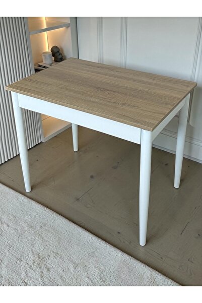 aysmo 60 x 90 Ceviz Beyaz Küçük Dikdörtgen Mutfak Masası Yemek Masası Çalışma...