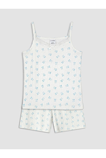 LC Waikiki Vizyon New Season Girls' Shorts Pajama Set with Rope Straps