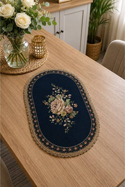 Yeshome Collection Винтидж гоблен с букети 40x60 Овален капак за холна маса