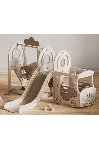 FULLJOY Modern and Stylish 3-in-1 Indoor Playground Set for Kids - Slide, Swi...