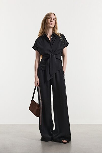 LEFTIES Yumuşak dokulu culotte pantolon