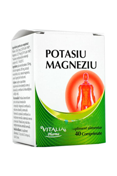 Vitalia Pharma Potasiu si Magneziu Vitalia Pharma, 40 comprimate