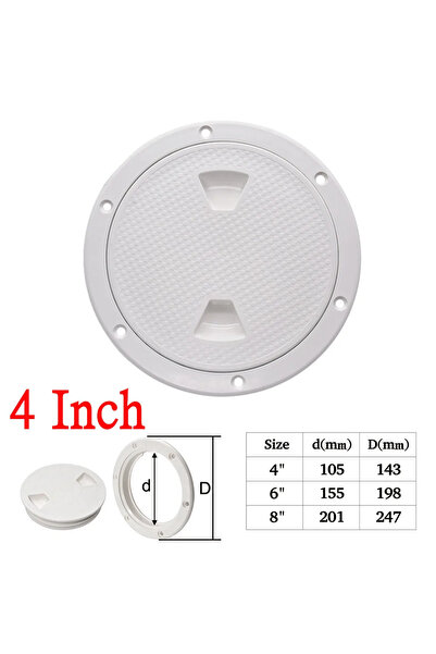 choice2 White 4 Inch ABS Plastic Round Non-Slip Inspection Hatches with Detac...