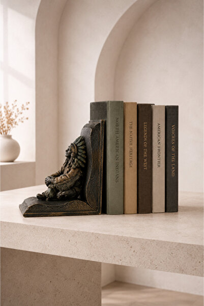Baefiga Kızılderili Figürlü Kitap Tutucu – Dekoratif Bookend | Kitap Desteği ...