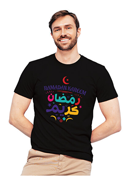 Generic عالم الموضة تيشرت قطن بطباعة عالية الجودة بتصميم رمضان