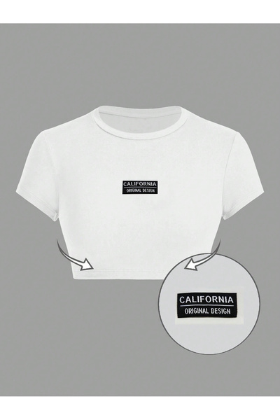 LUMSHİNE Women's California Printed Tee Crop