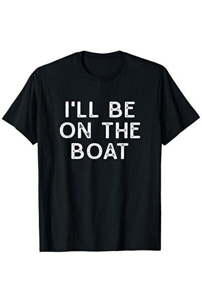 12 HERTZ تي شيرت بتصميم ممزق مع طباعة 'I'll Be on The Boat' - تي شيرت صيفي أن...