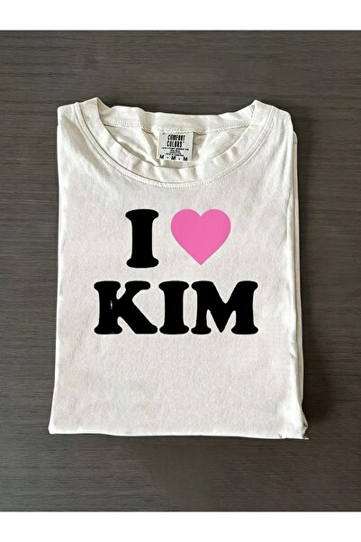 12 HERTZ تي شيرت ريترو I Love Kim للرجال والنساء، قطن ناعم وقابل للتنفس برقبة...