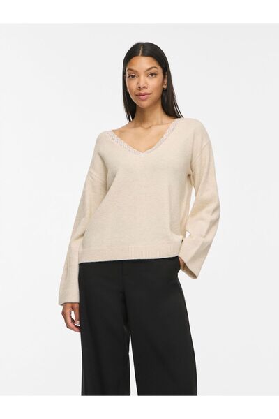 VILA Strickpullover VILIGA V-Ausschnitt