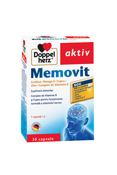 doppel herz Memovit Lecitina + Omega3 + Cupru + Zinc + B Complex Aktiv 30cps