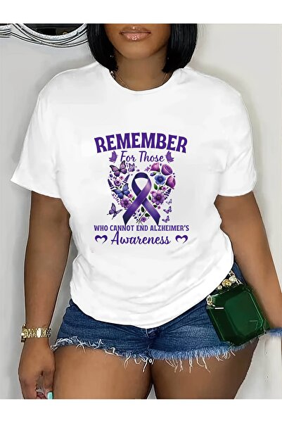 212Wear تي شيرت نسائي بتصميم "Remember Those Who Cannot End Awareness" - تصمي...