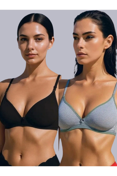 Eden By Styli Pack of 2 - Non-Padded Non Wired Cotton Blend T-Shirt Bra