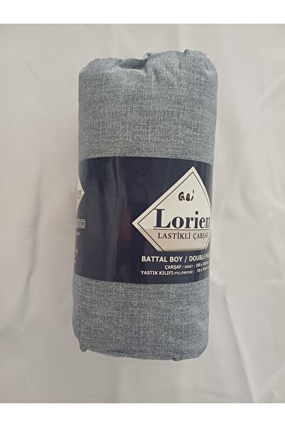 LorienHome Lori̇en Battal Size Fitted Sheet Set - Gray