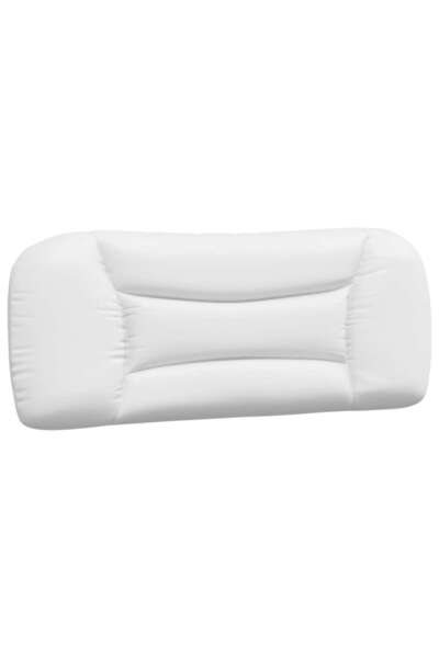 vidaxl Pernă pentru tăblie de pat Hvar albă 100 cm piele ecologică