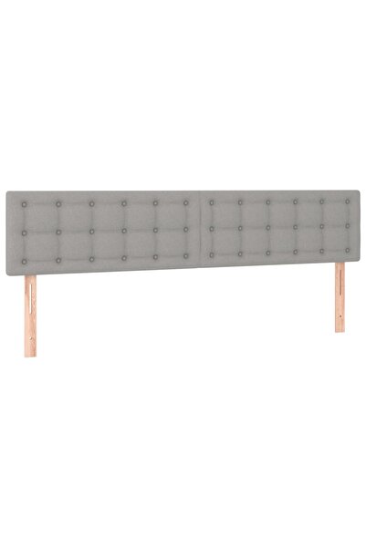 vidaxl Tăblii de pat, gri deschis, 200x5x78/88 cm, textil