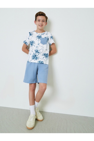 Styli Teens Palm Print T-Shirt And Shorts Set