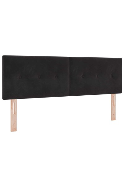 vidaxl Tăblie LED cu benzi LED Manual Negru 144 cm Catifea
