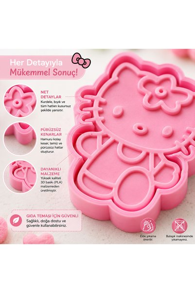 PİYATECH Hello Kitty Designed 3D Cookie Mold and Sugar Paste Decorating Tool