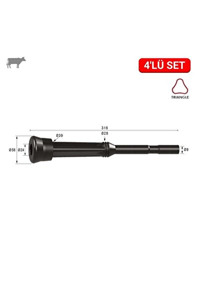 Melasty Mayda 3 GEN Üçgen Meme Lastiği (Kauçuk Memelik - 4 lü Paket Set)
