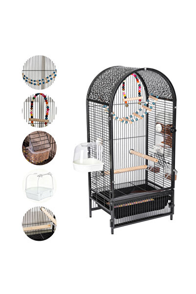 KidLe Clear Transparent Bird Cage Birdcage for Parakeets with Bird Swing