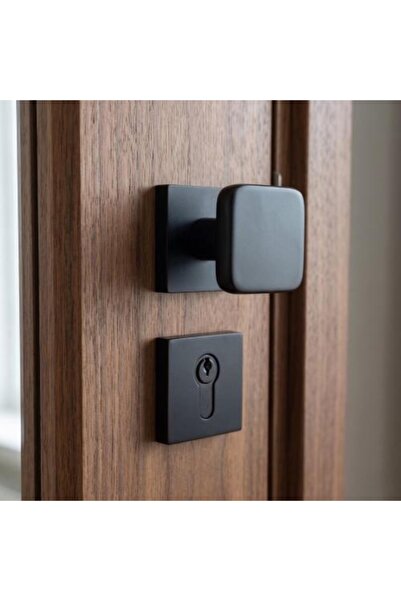 Tucra Square Matte Black Fixed Door Handle - Tokra
