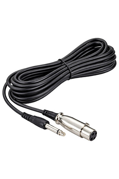 FULLY 6.3mm Mono Canon Type Female 5m Microphone Cable Black Color