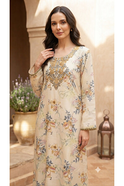 Maison Emarat Garden Embroidered Jalabiya – Luxury Floral Modest Maxi Dress