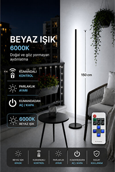 neeko LUMINA Orjinal Beyaz 6000K Kumandalı Lambader 150 CM