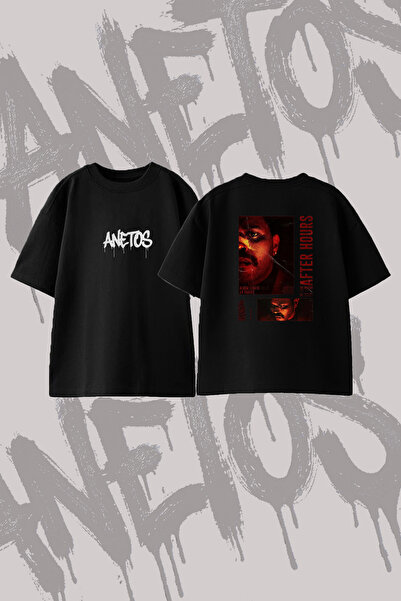 Anetos The Weeknd After Hours_7 Μπλουζάκι με στάμπα στην πλάτη, βαμβακερό, μα...