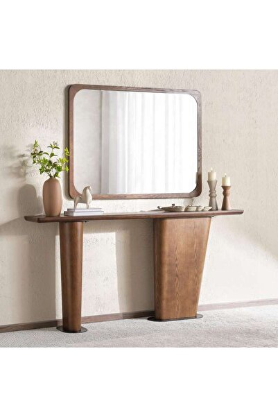 PAN HOME BROLIS CONSOLE TABLE WITH MIRROR - BROWN
