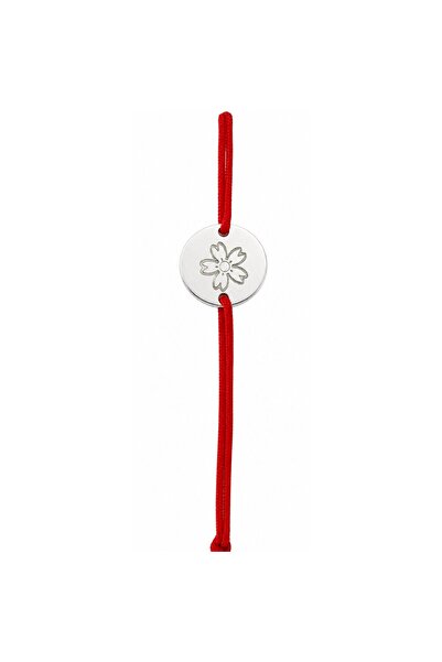 JOLIE Martisor Bratara, Jolie, Argint 925, Model Rotund Floare, Snur Rosu Reg...