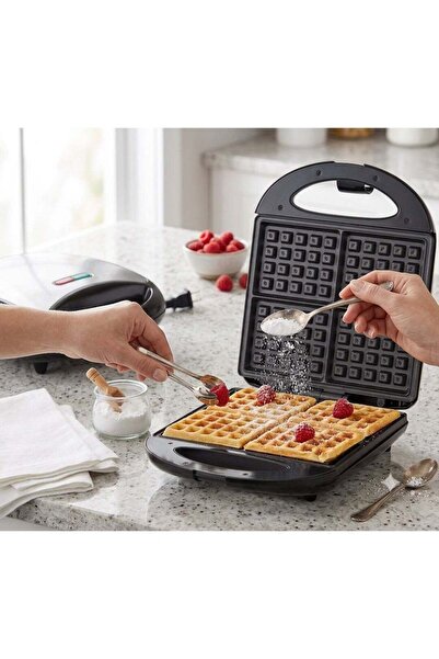 Generic 4-Slice Electric Waffle Maker - 1400W Non-Stick Compact Belgian Waffl...