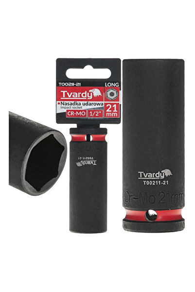Tvardy Cheie tubulară de impact lungă, cu 6 puncte, 1/2 ", 21 mm, Cr-Mo, T002...