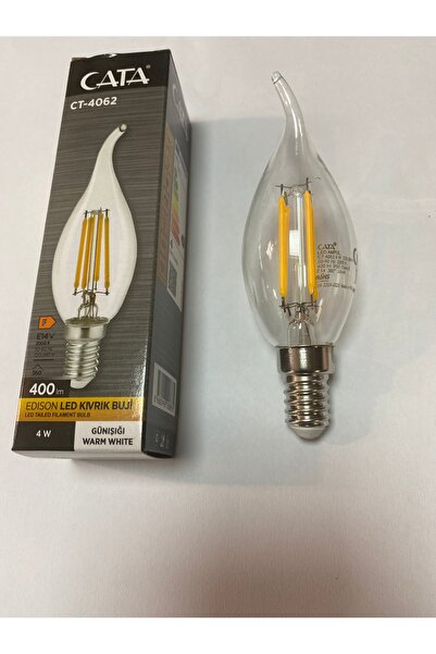 Cata 5 Adet CT-4062 E14 EDİSON LED KIVRIK BUJİ AVİZE AMPULU