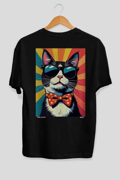 Ankhises Μπλουζάκι Tarz Kedi Oversize με στάμπα στην πλάτη, μαύρο, Unisex, 10...