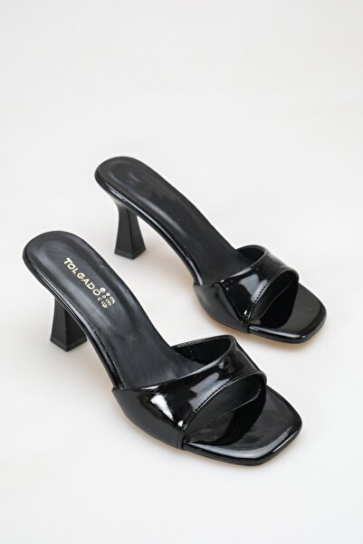Tolgado Women's Black Heelled Slippers New Season Style