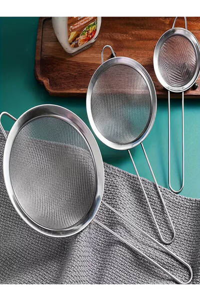Twinkle Mart 3-Piece Stainless Steel Fine Mesh Sieve Set with Handles, Kitche...