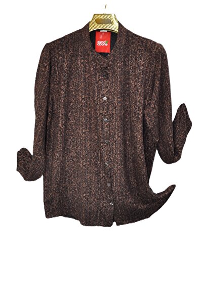 elma abone Plus Size Mother's Viscose Button-Up Shirt