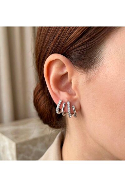 VAREVİA Multiple Appearance Stone Earrings