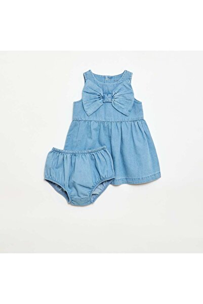 KIABI Denim Dress + Bloomers Set BLUE