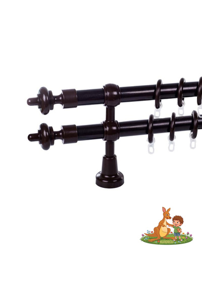 KLEIDECO Galerie dubla perdea FILIGRANO, Plastic, Diametru 28 mm, 220cm, Wenge