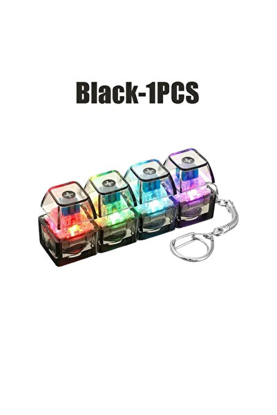 Choice Black-1PC 1-10Pcs LED Keyboard Keychain Fidget Toys 4 Keys Keyboard Ke...