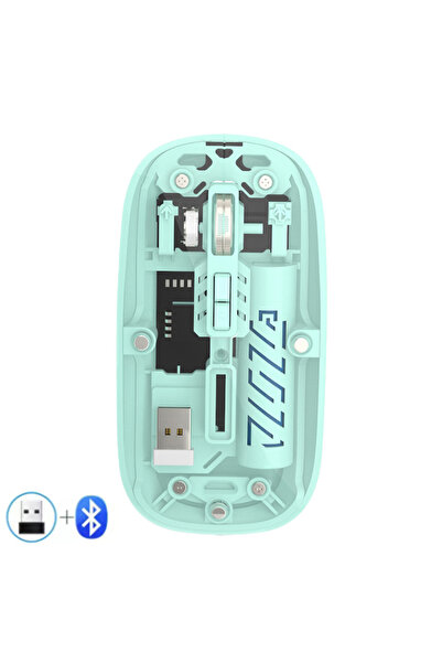 Choice Green Warvank T1 Transparent Wireless Mouse Dual Mode 2.4G Bluetooth-c...