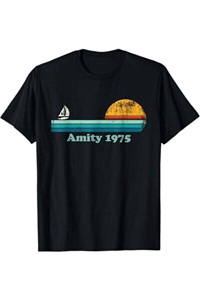 KYMC07 Retro Amity 1975 Sunset Sailboat Summer Vibes T-Shirt Made of 100%, Fe...