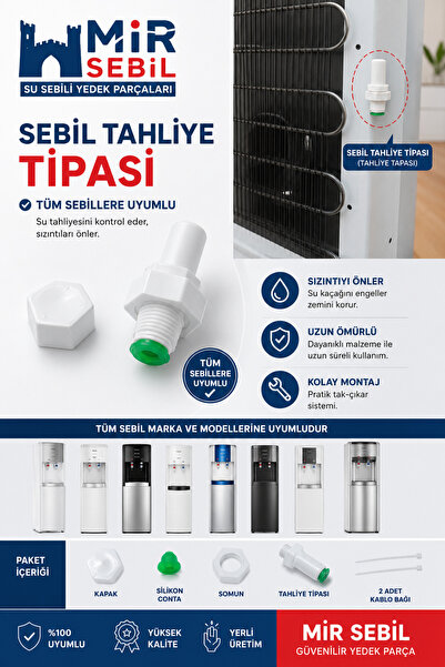 MİRSEBİL Üniversal Su Sebili Tahliye Tıpası Takımı