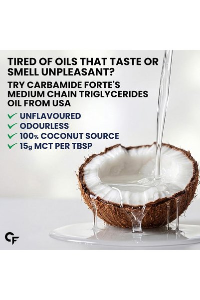 Carbamide Forte Pure MCT Oil C8 From USA | 100% Coconut Source | Keto & Paleo Friendly | Vegetarian Oil – 500ml